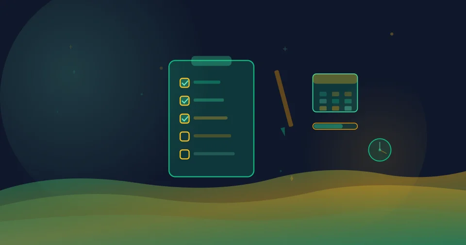 QYLD Global X 나스닥 100 커버드콜 ETF — 다크 네이비 배경에 나스닥 차트와 옵션 파형 일러스트