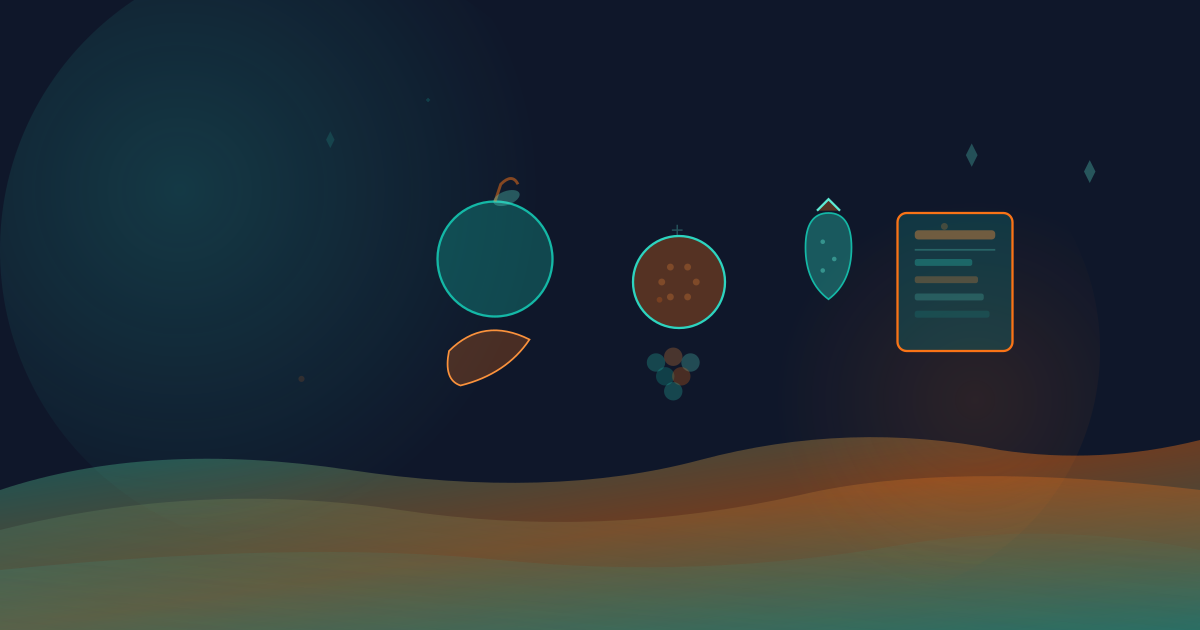 Spring fruit calorie guide illustration